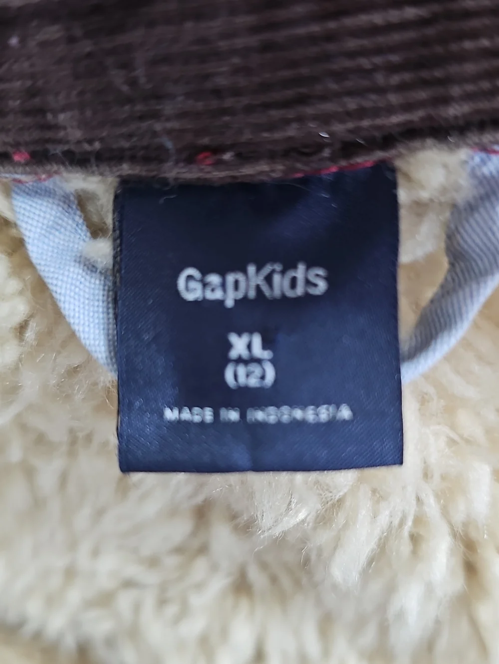 Gap Kids Red and Black Buffalo Plaid Sherpa-Lined Button-Down Jacket